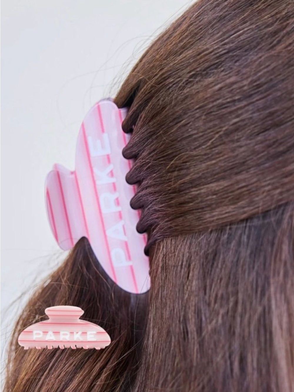 PARKER Pink Striped Hair Claw Clip - Women’s Hair Accessory